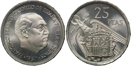 ESTADO ESPAÑOL 25 PESETAS 1957*72