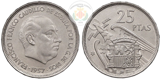 ESTADO ESPAÑOL 25 PESETAS 1957*58