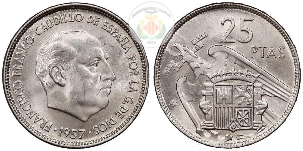 ESTADO ESPAÑOL 25 PESETAS 1957*64