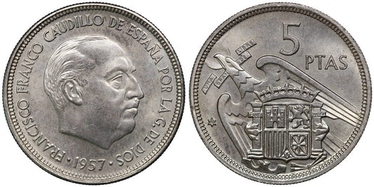 ESTADO ESPAÑOL 5 PESETAS 1957*69