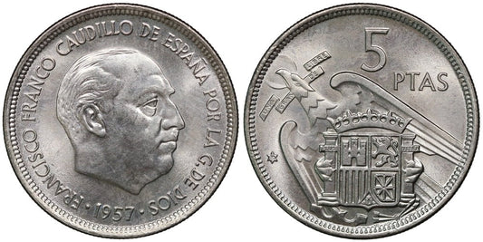 ESTADO ESPAÑOL 5 PESETAS 1957*70