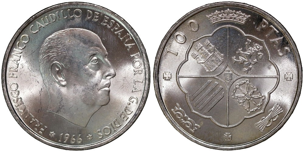 ESTADO ESPAÑOL 100 PESETAS 1966*67